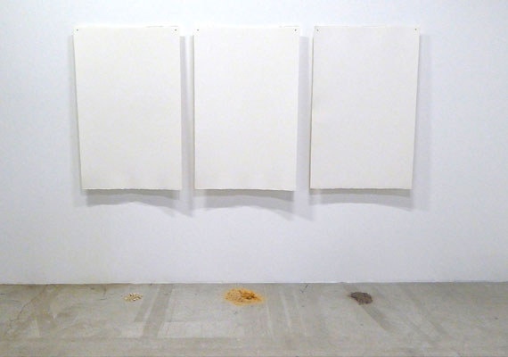 Etude n°3, Papier, copeaux, terre et poussière, 120 cm x 66 cm x 3